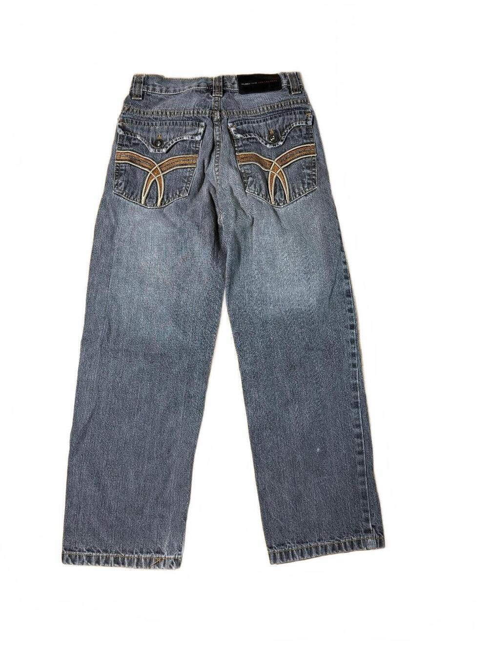Y2K FUBU Kids' Boys' Gray Jeans With Pocket Embroidery Size 8